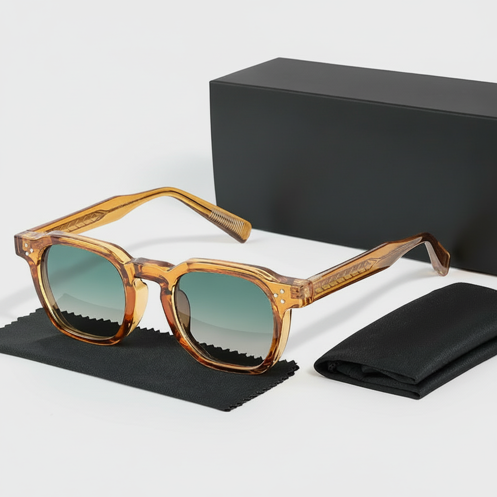 Vintares | Men’s Square Frame Sunglasses With Tinted Lenses