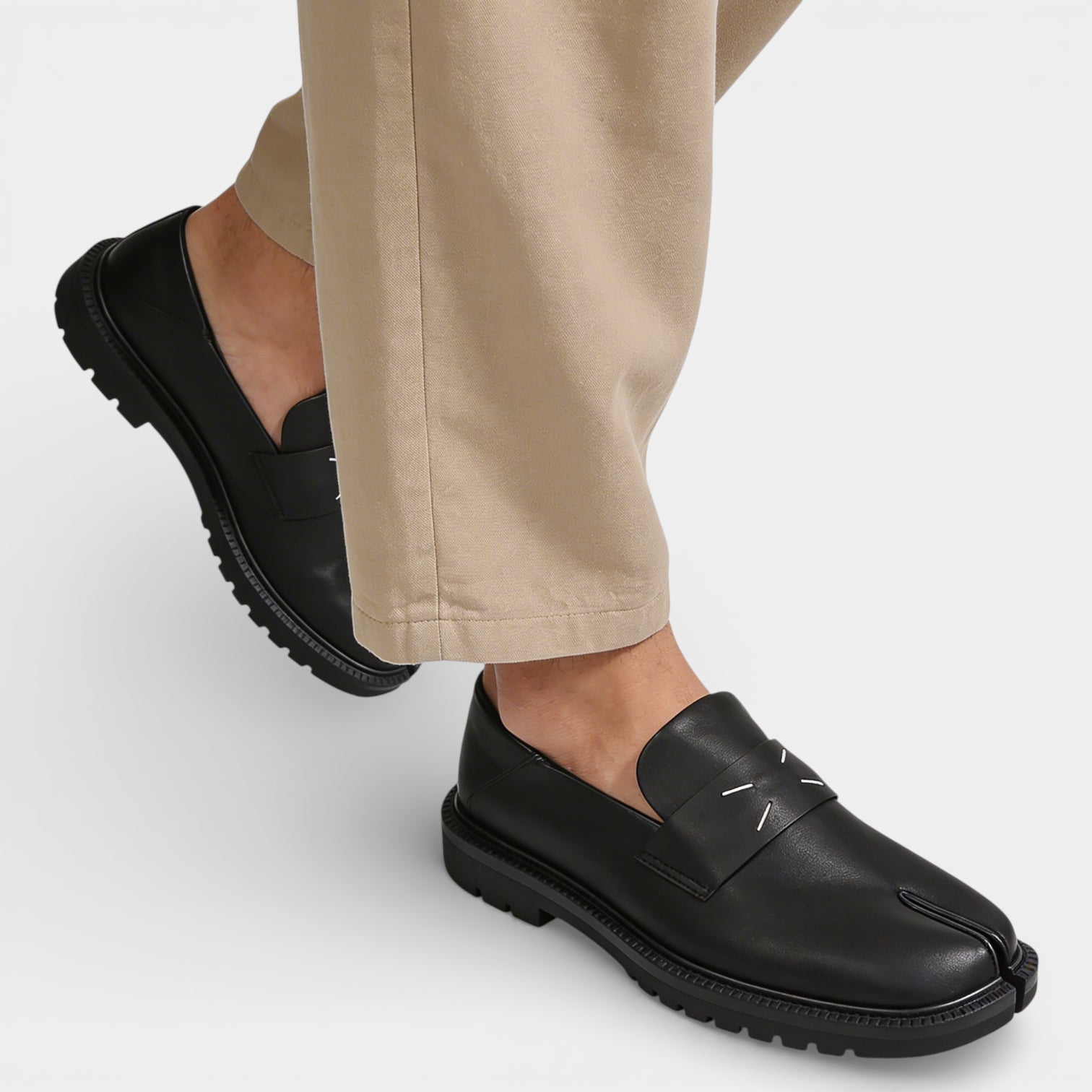 Split-Toe Loafer Dress Shoes Slip-On for Men