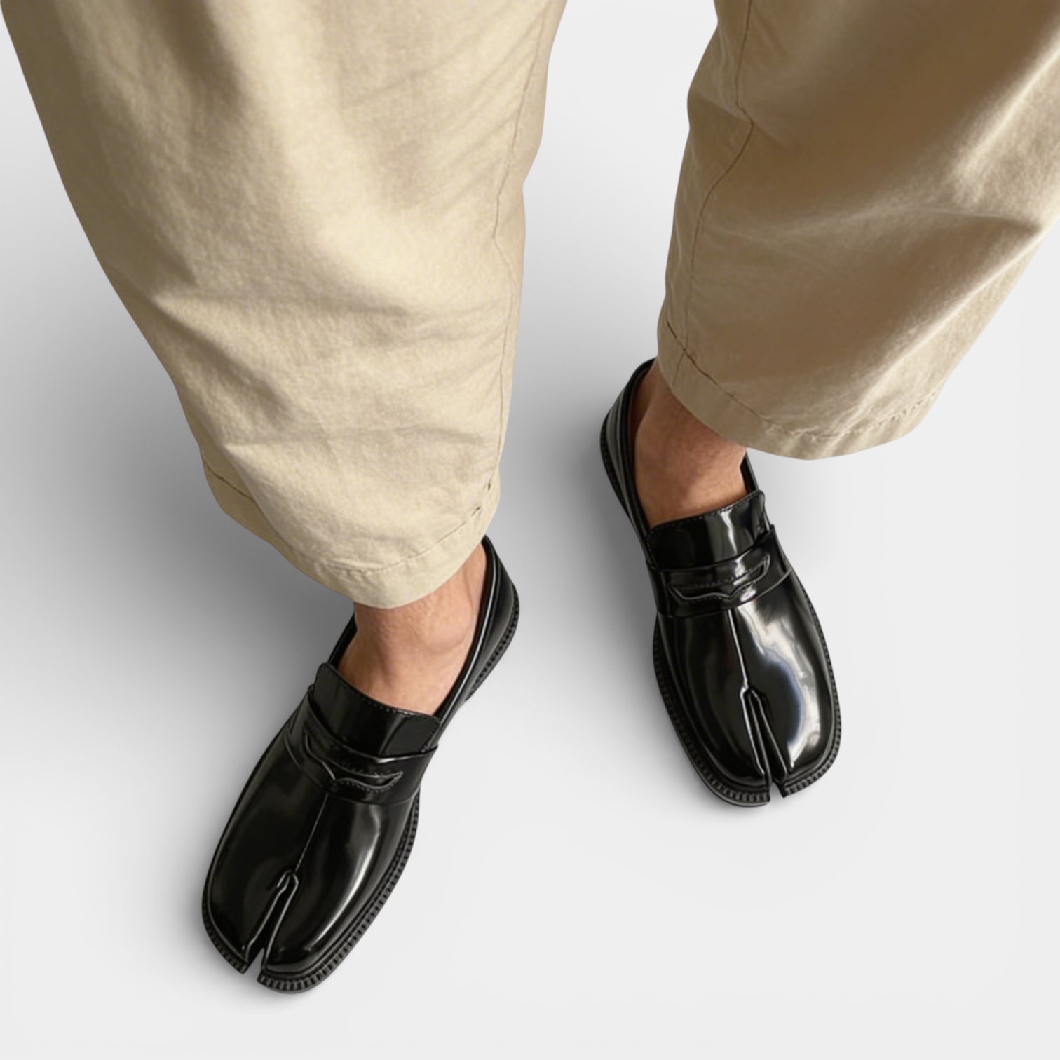 Split-Toe Loafer Dress Shoes Slip-On for Men