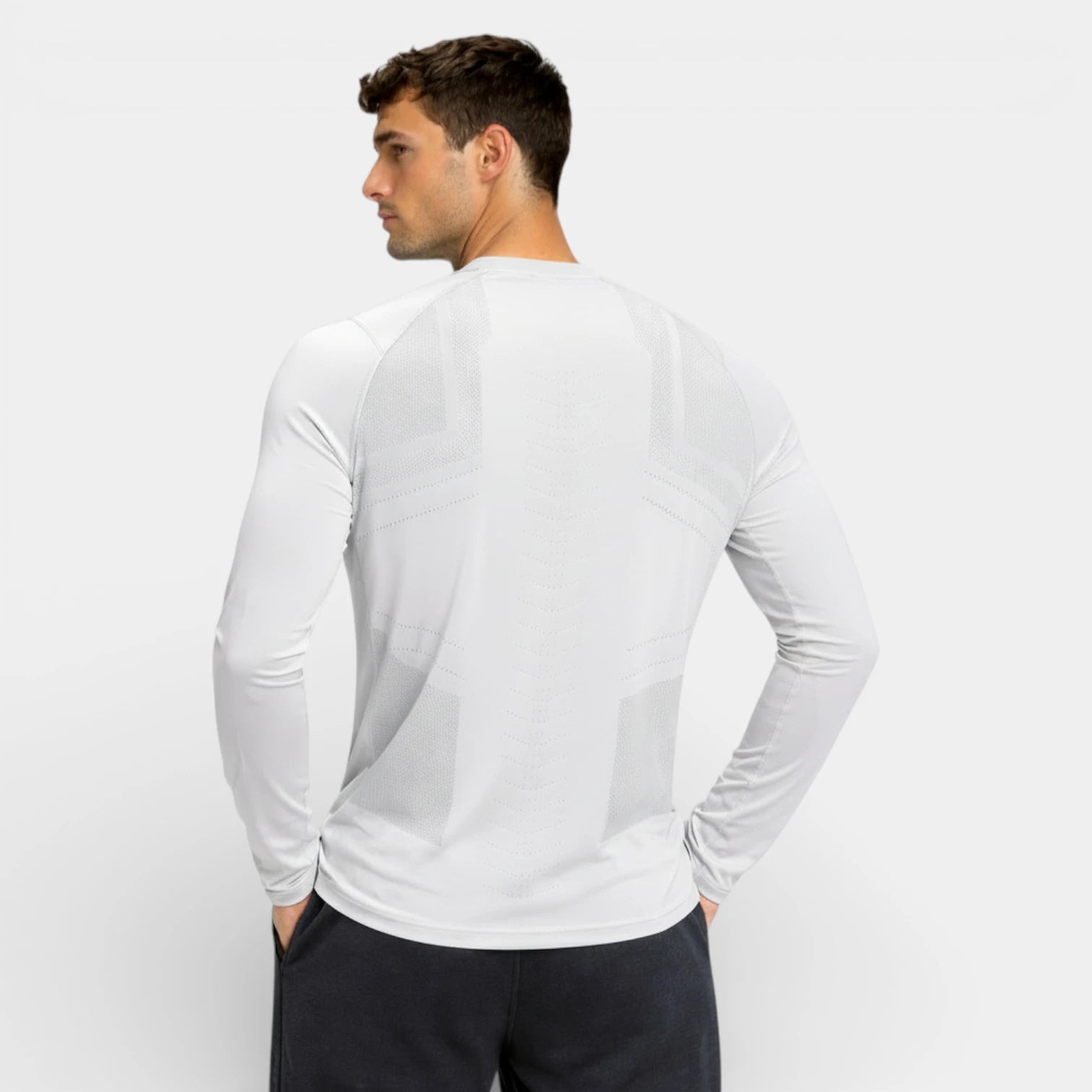 Crew Neck Raglan Long Sleeve Athletic Shirt for Men