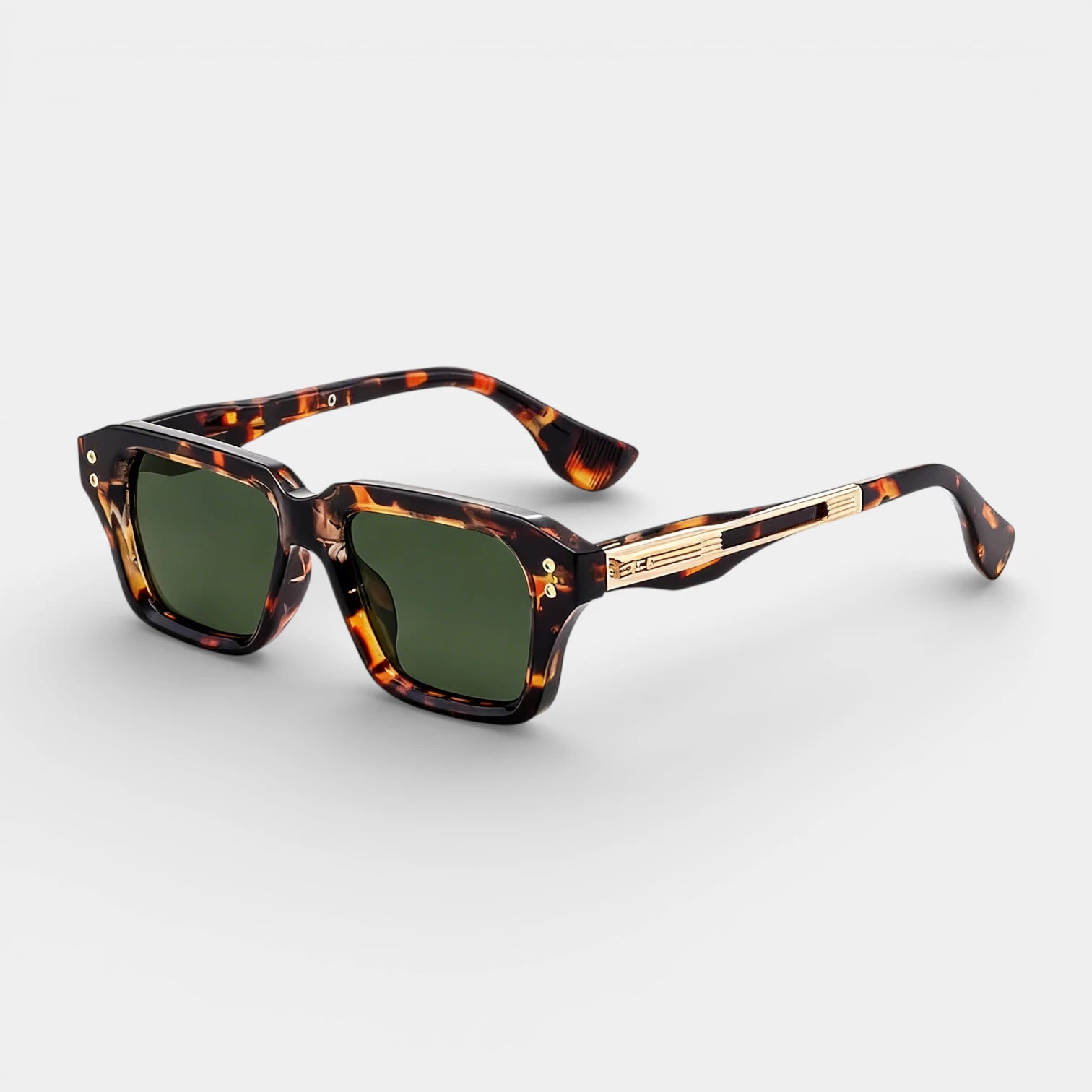 Vintares | Men’s Square Frame Sunglasses - Gold Details