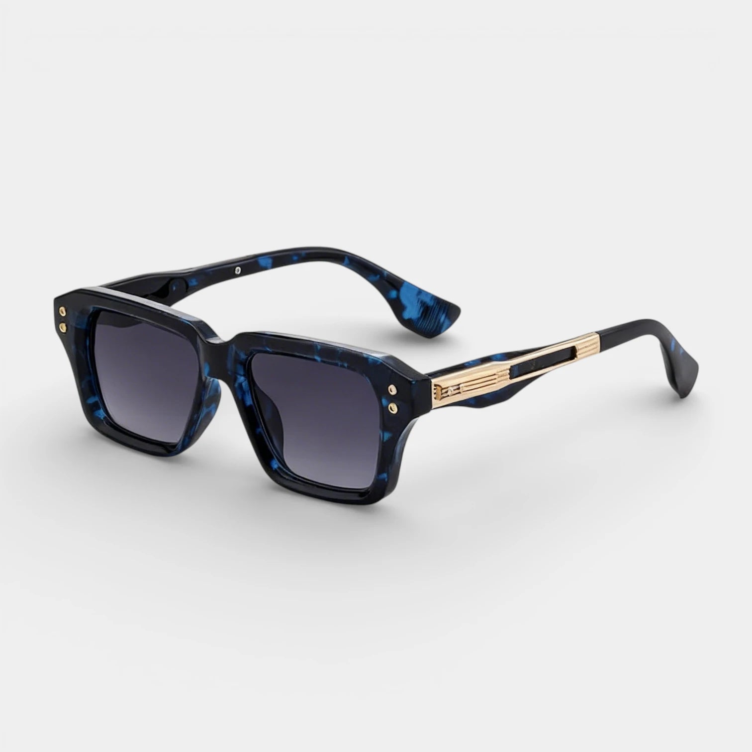 Vintares | Men’s Square Frame Sunglasses - Gold Details