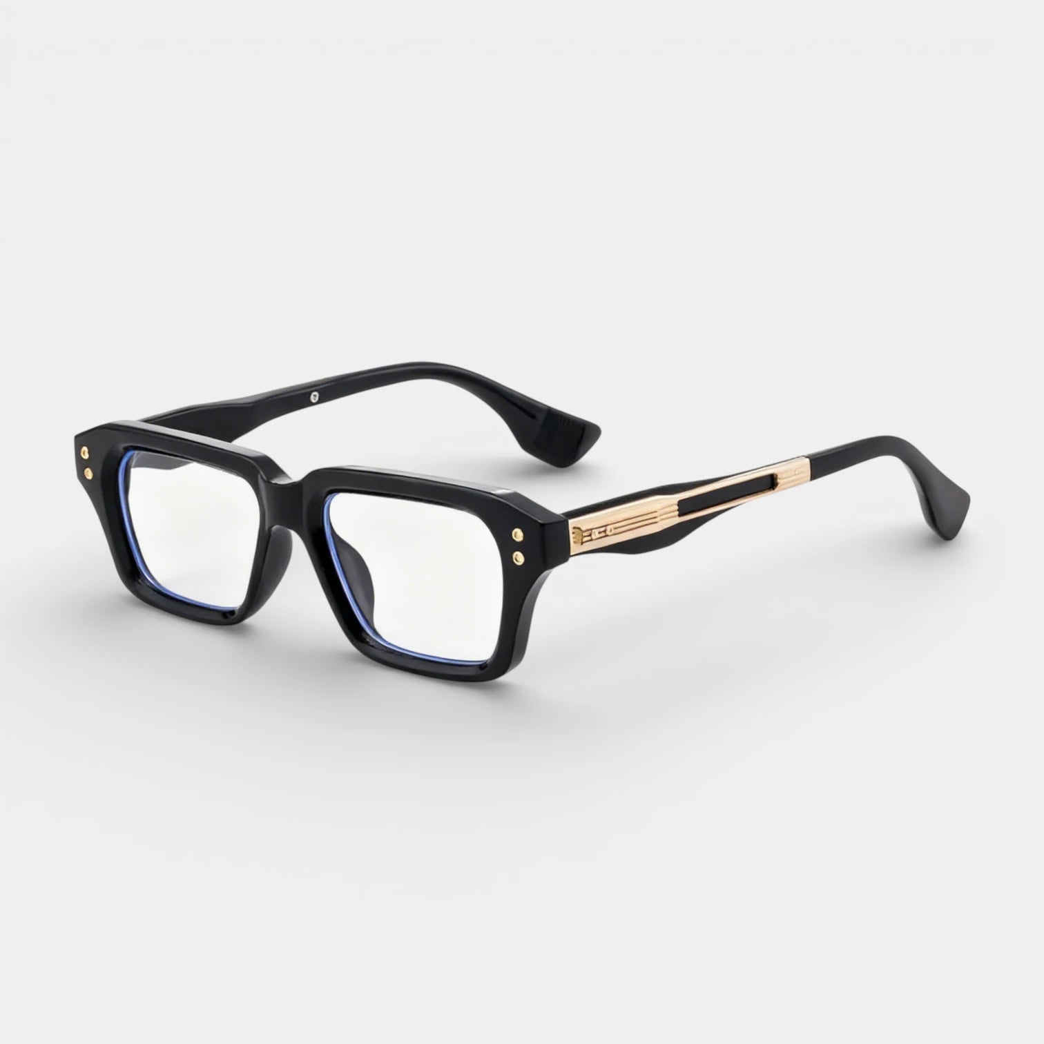 Vintares | Men’s Square Frame Sunglasses - Gold Details