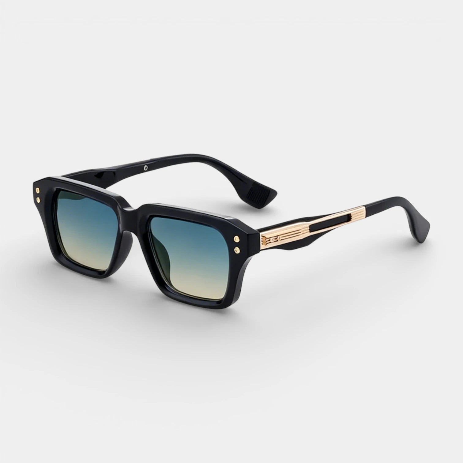 Vintares | Men’s Square Frame Sunglasses - Gold Details