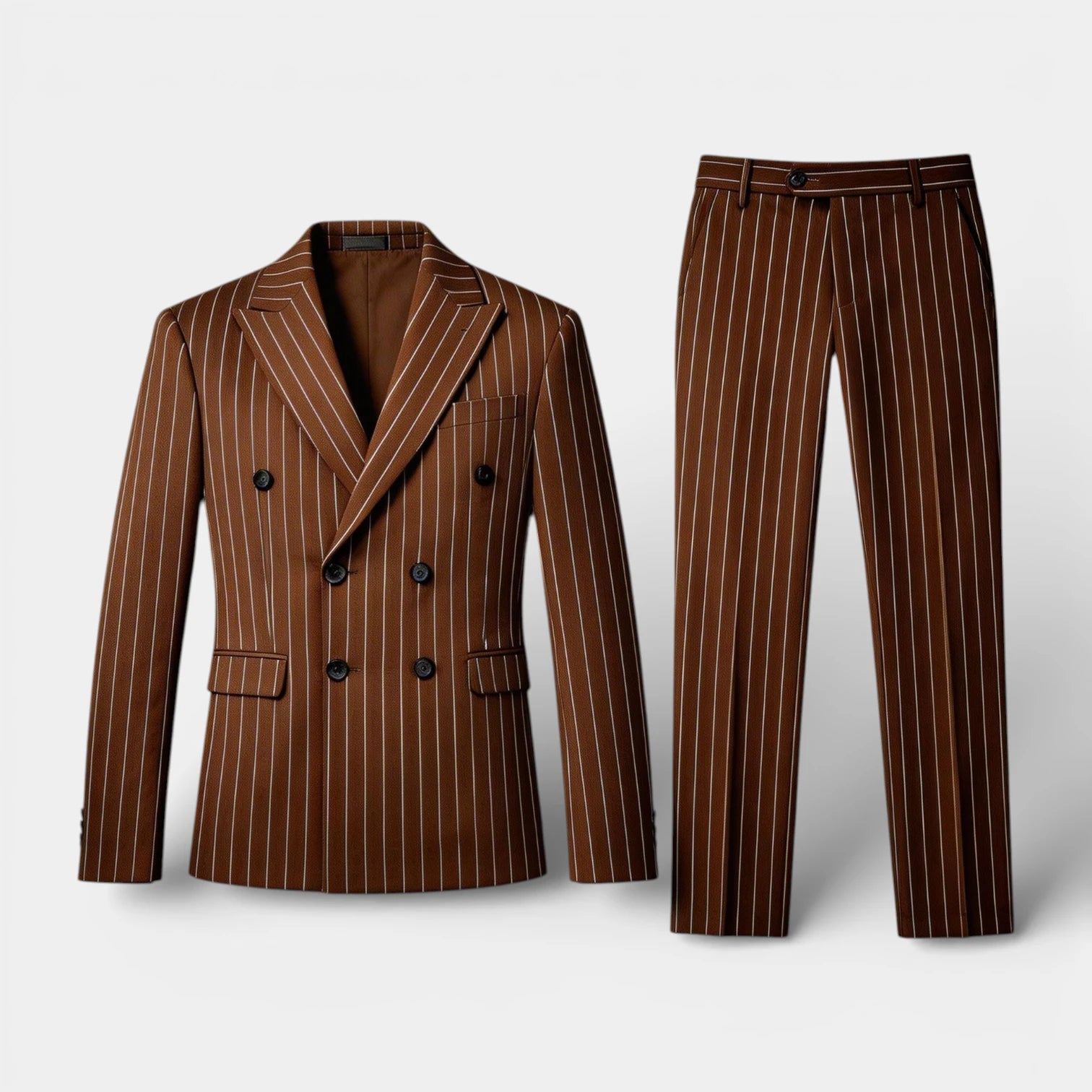 Vintares | Men’s Double Breasted Pinstripe Suit Set