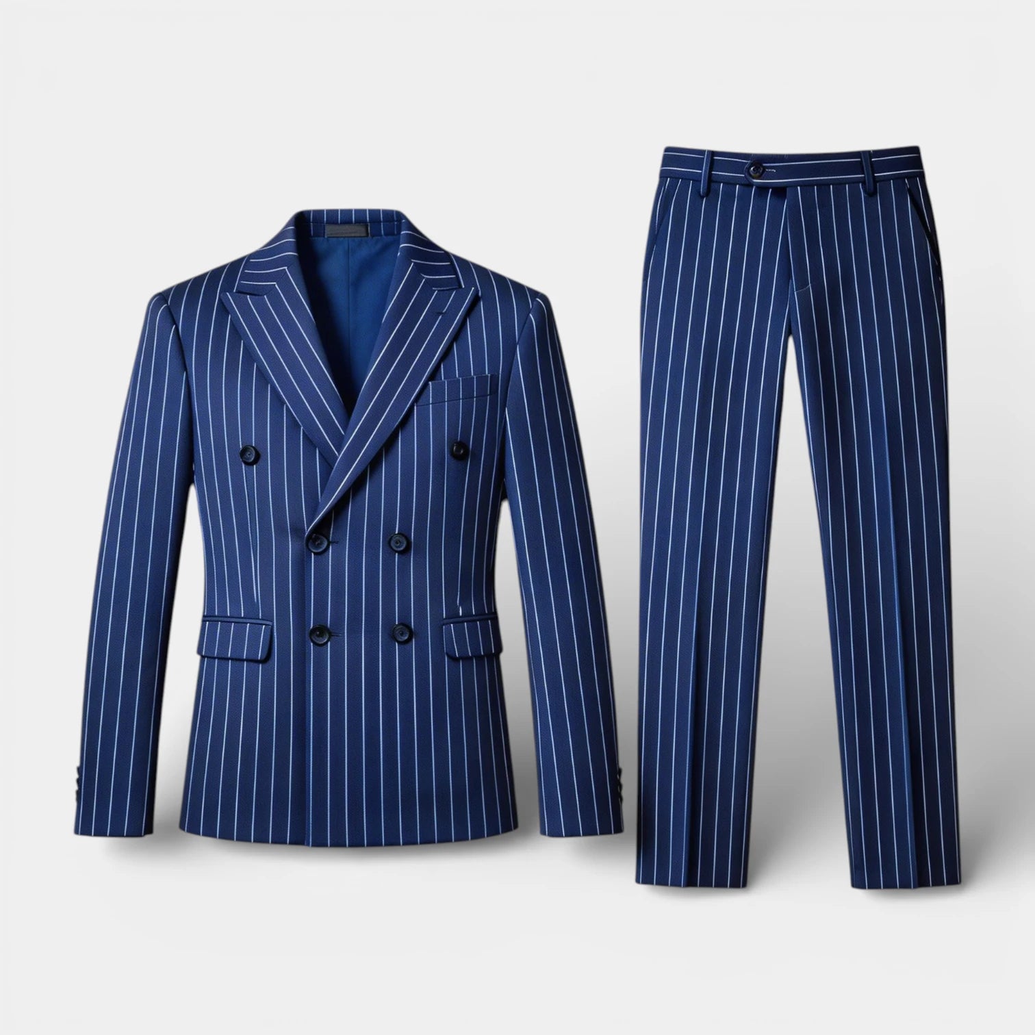 Vintares | Men’s Double Breasted Pinstripe Suit Set