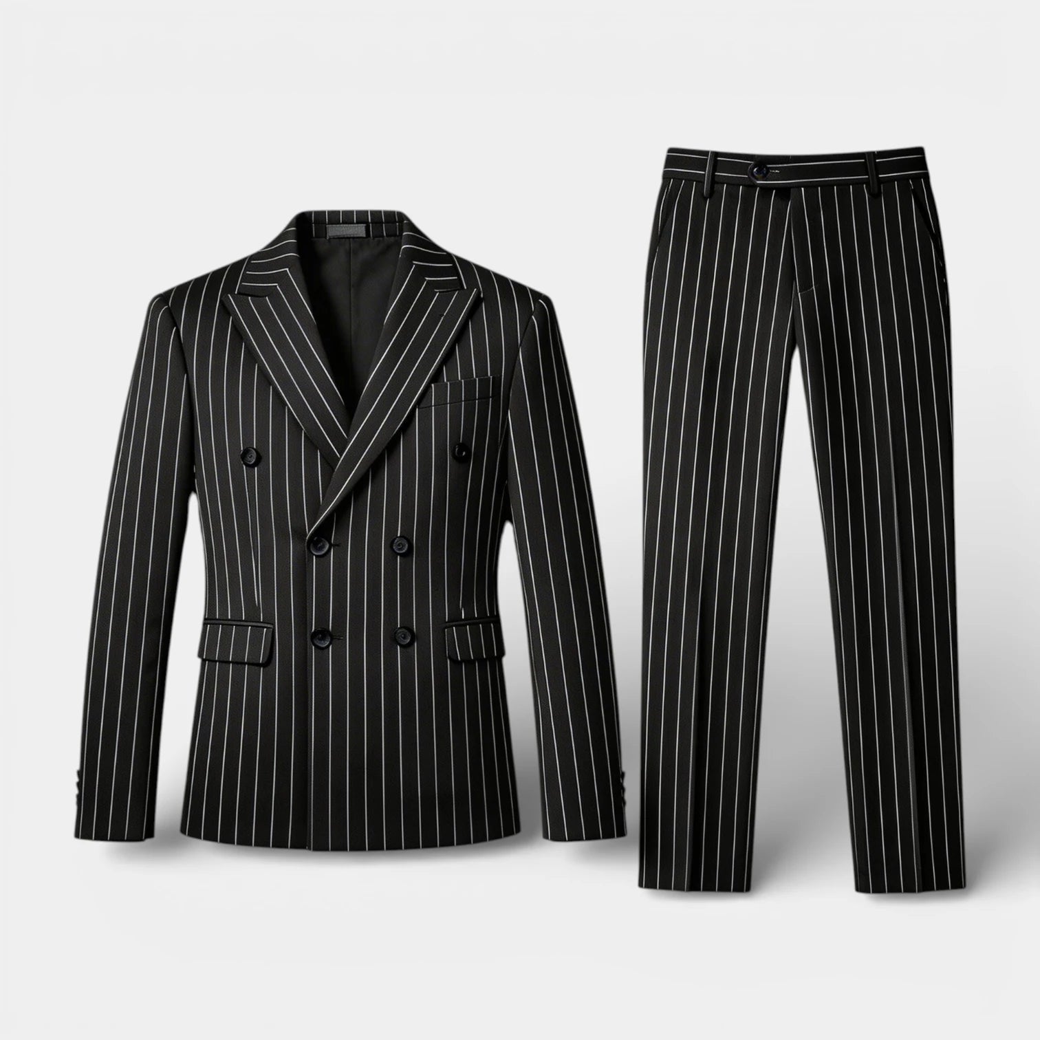 Vintares | Men’s Double Breasted Pinstripe Suit Set