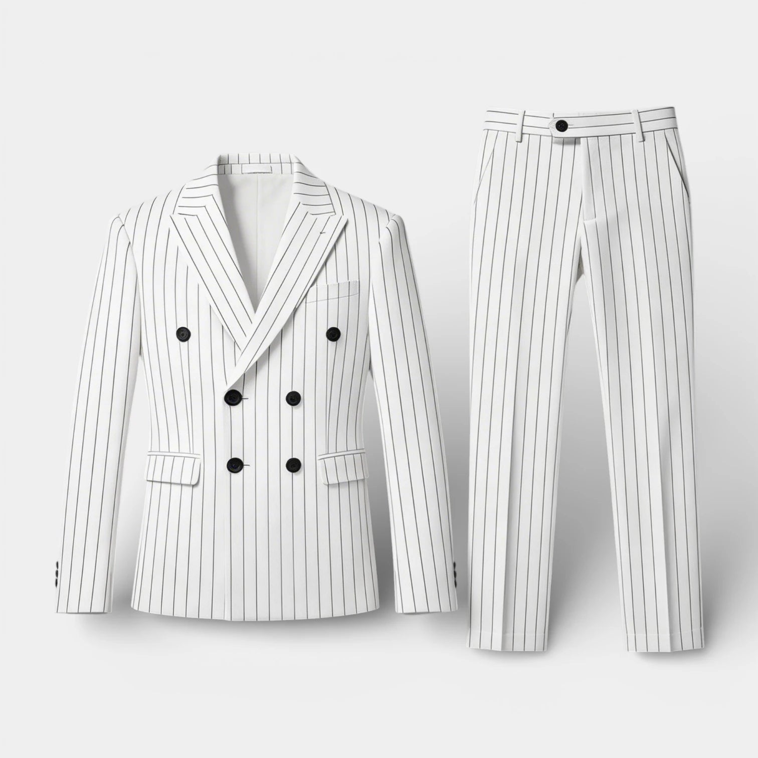 Vintares | Men’s Double Breasted Pinstripe Suit Set