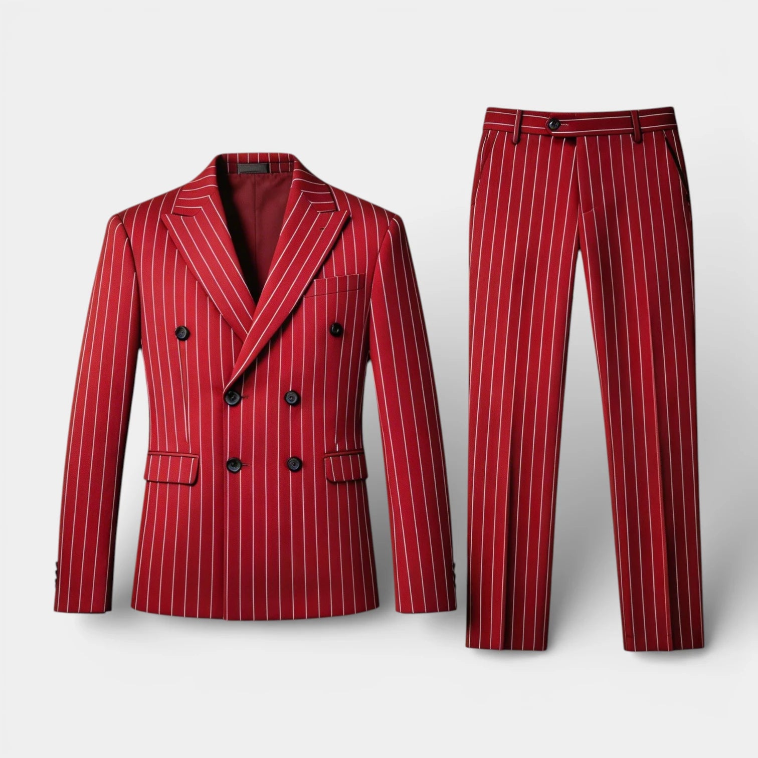 Vintares | Men’s Double Breasted Pinstripe Suit Set