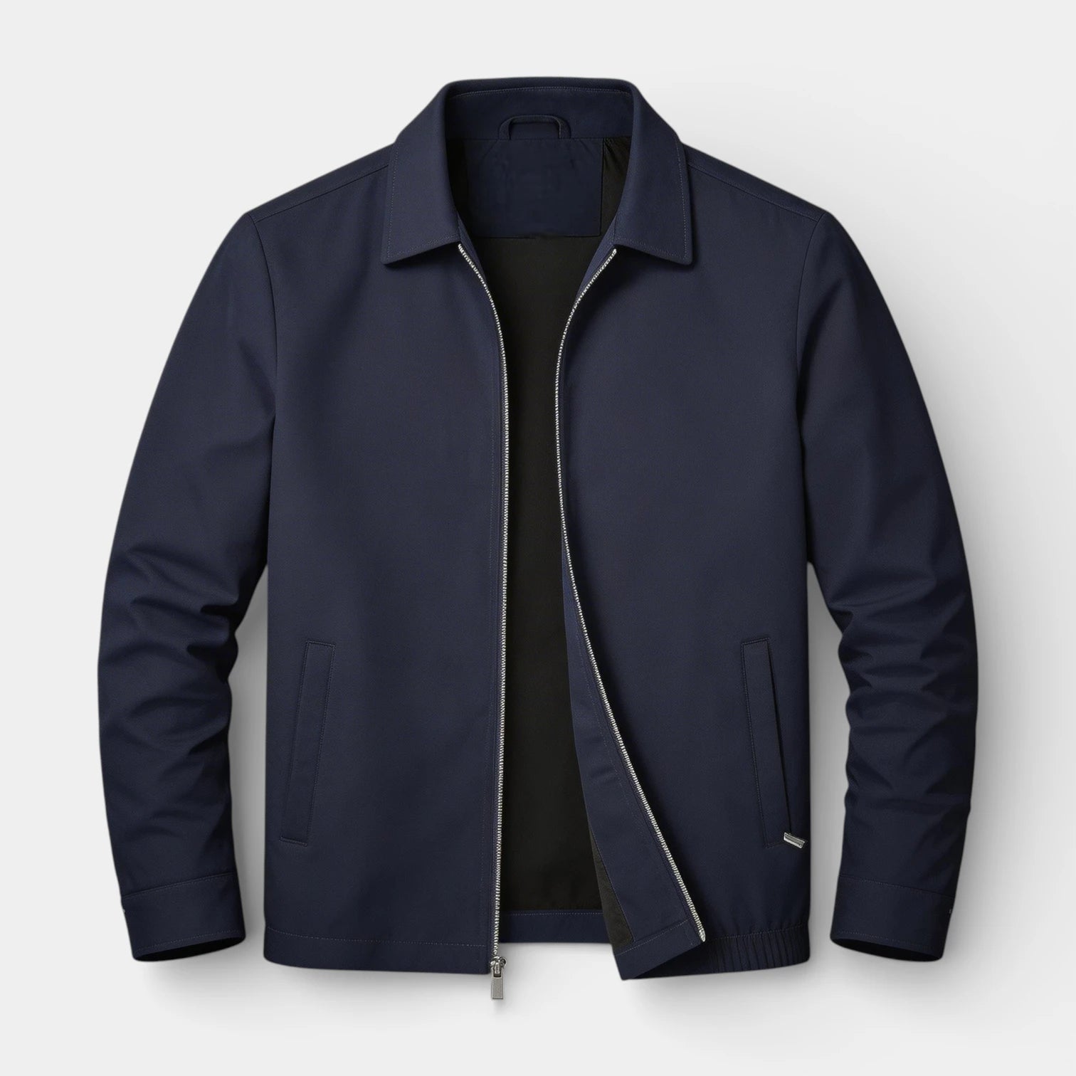 Vintares | Men’s Minimal Zip Up Jacket - Polo Collar