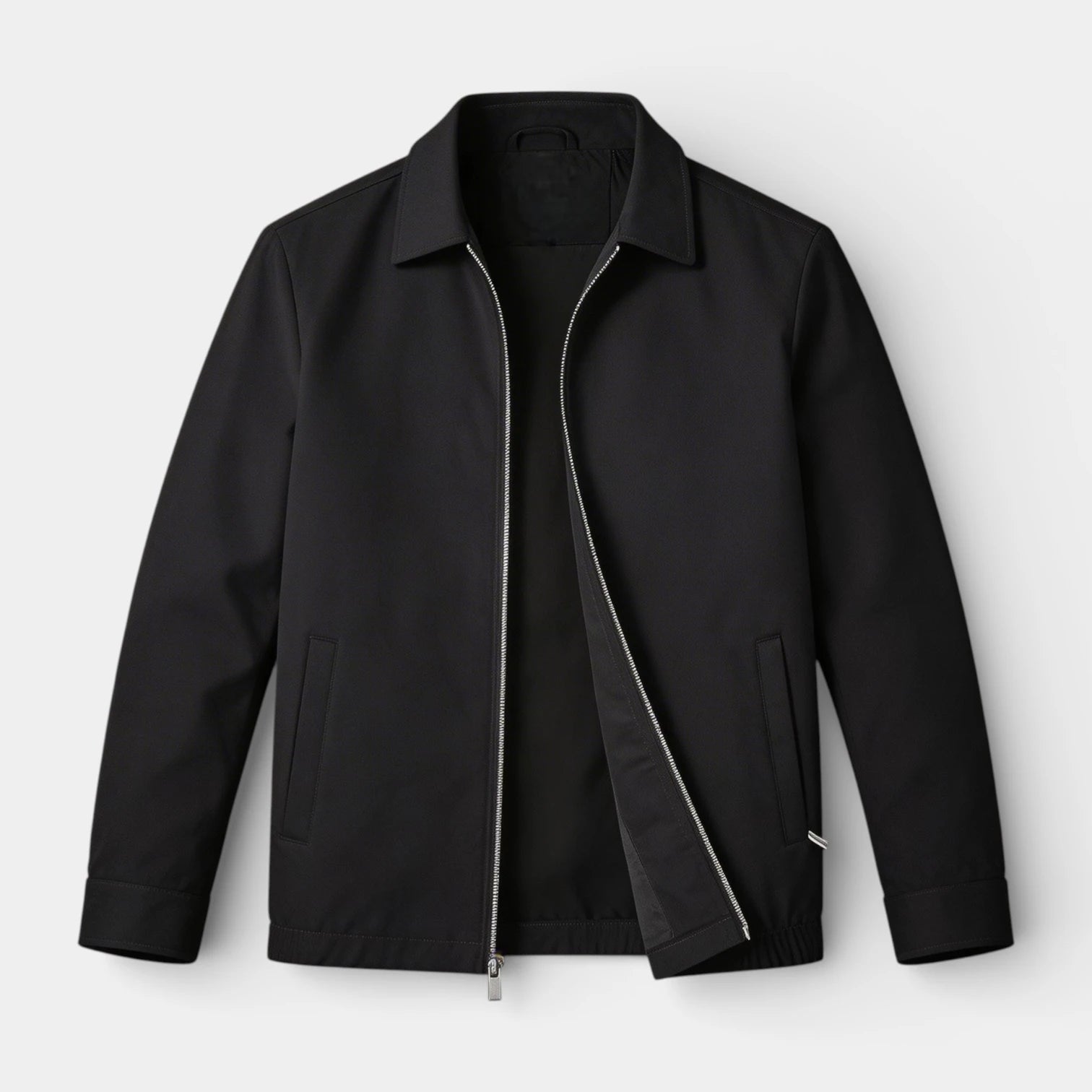 Vintares | Men’s Minimal Zip Up Jacket - Polo Collar