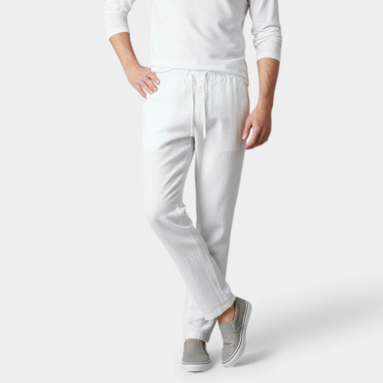 Vintares | Men’s Drawstring Elastic Waist Straight Leg Pants