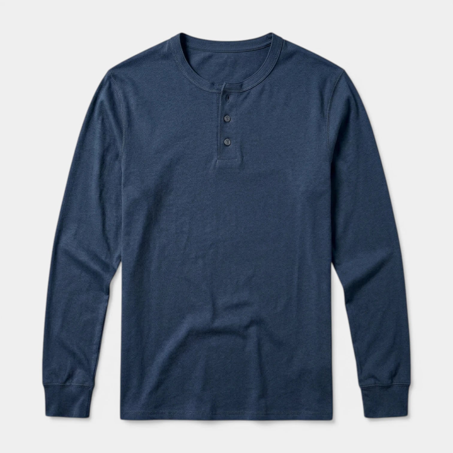 Long Sleeve Henley Shirt Three Button Placket for Men