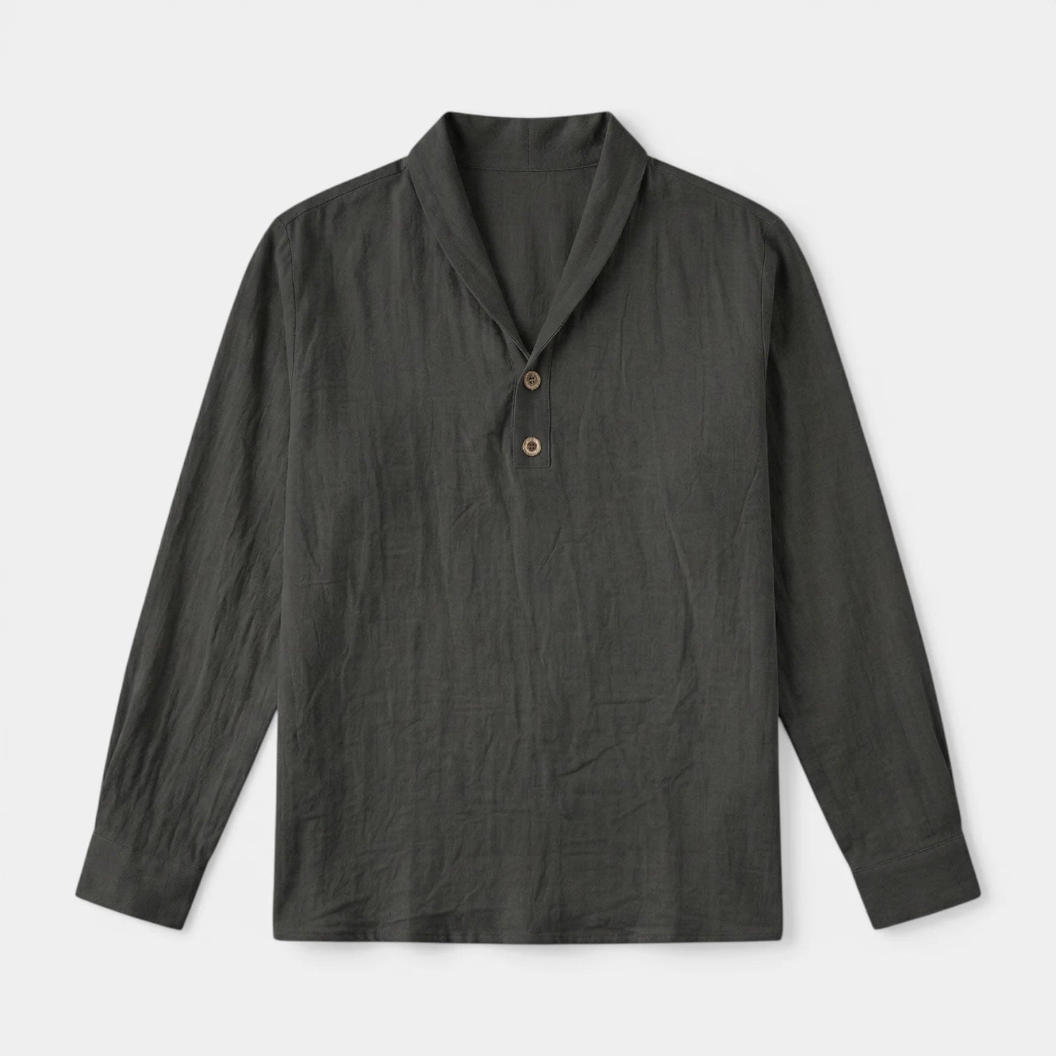 Textured Shawl Collar Shirt Relaxed Fit for Men
