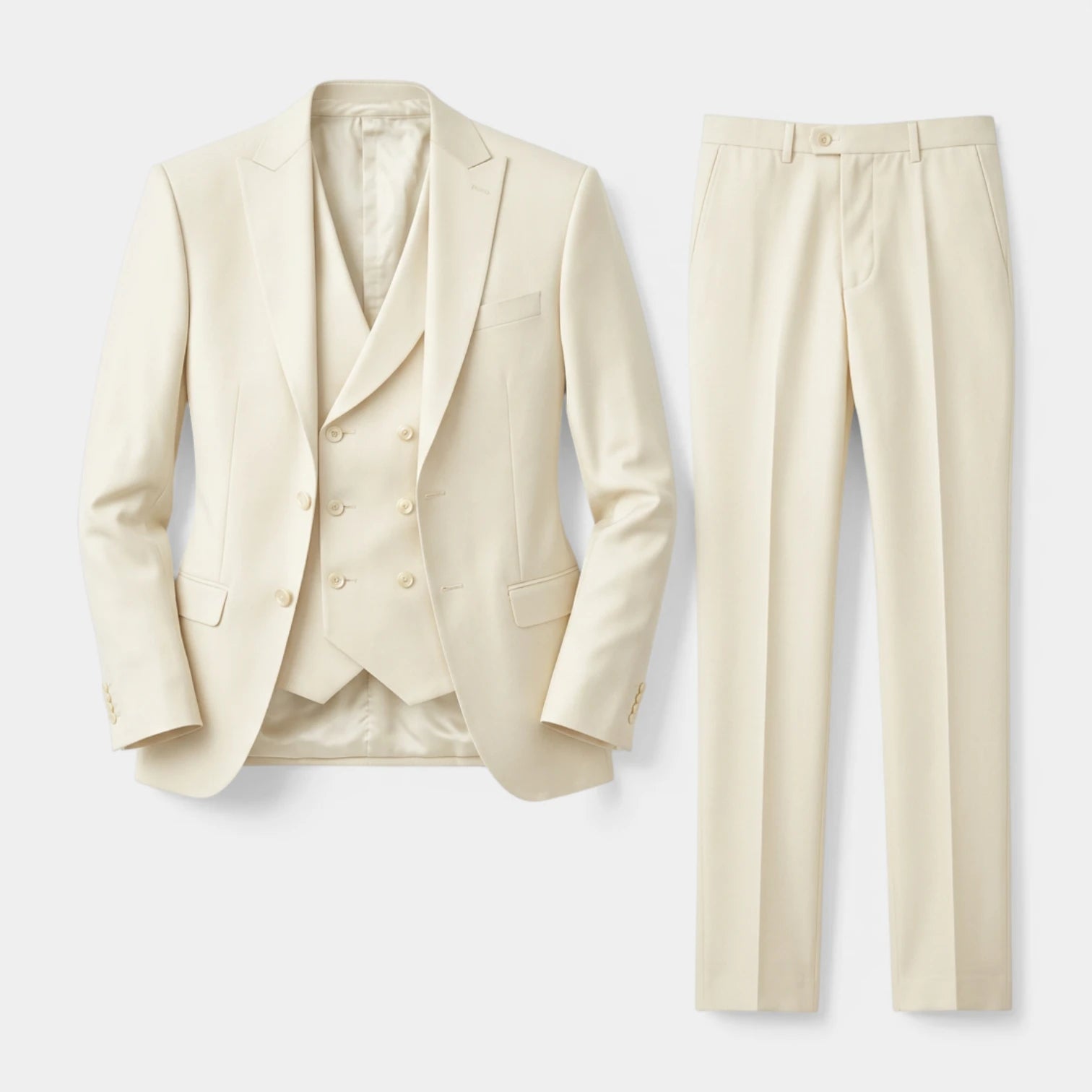 Three-Piece Suit Regular Fit Notch Lapel Woven for Men
