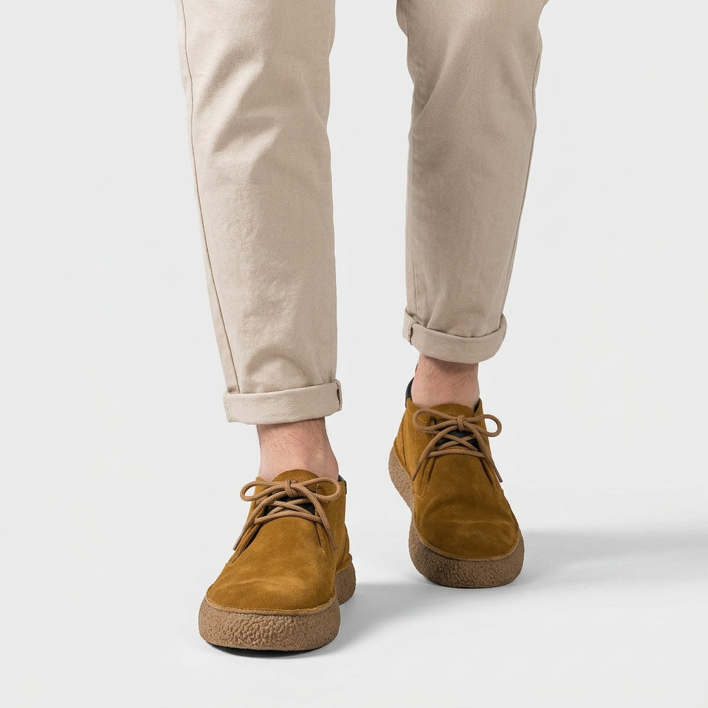 Moc Toe Wallabee Shoes Lace-Up Crepe Sole for Men