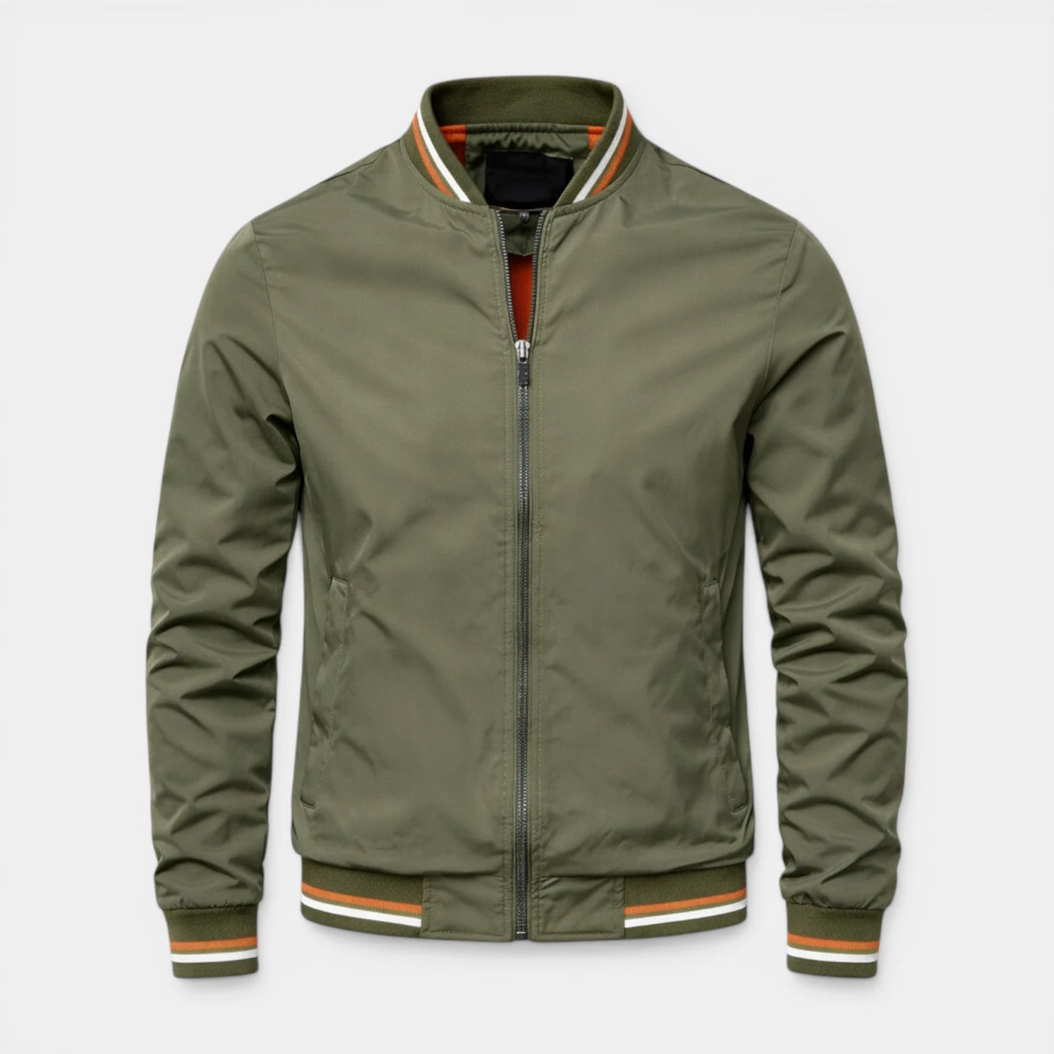 Zip-Up Lightweight Bomber Jacket Regular Fit for Men