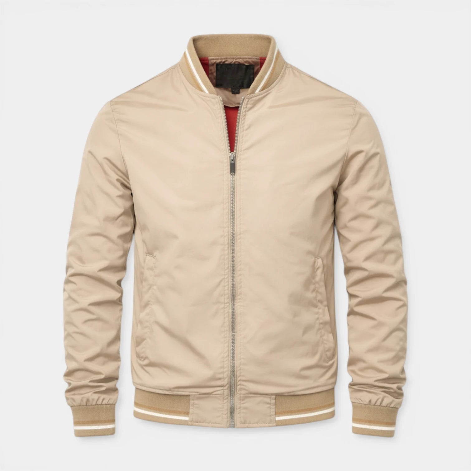 Zip-Up Lightweight Bomber Jacket Regular Fit for Men