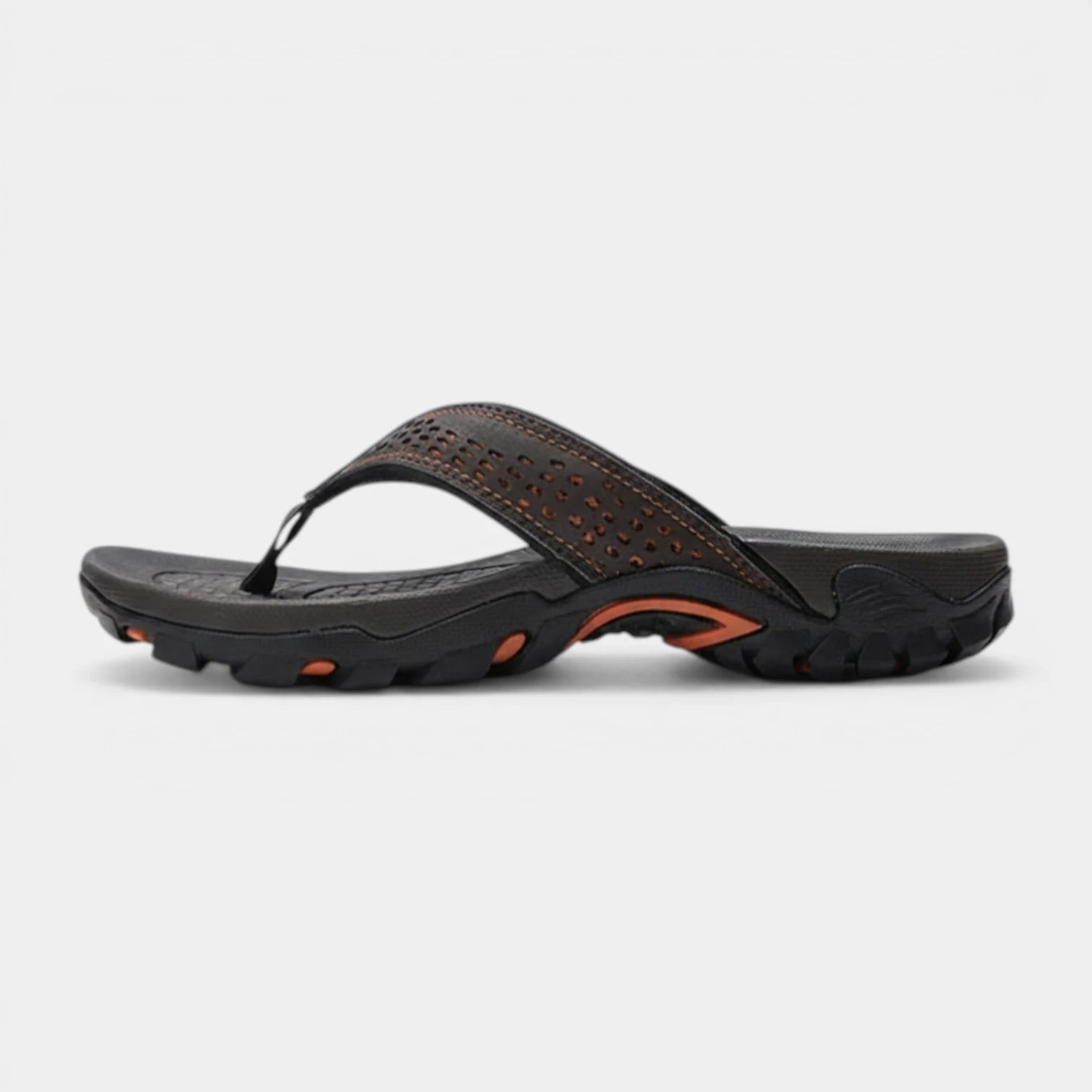 Flip Flops Textured Footbed Wide Strap Slip-On for Men