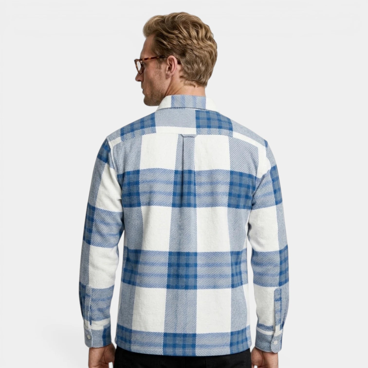 Checked Overshirt Relaxed Fit Button-Front for Men