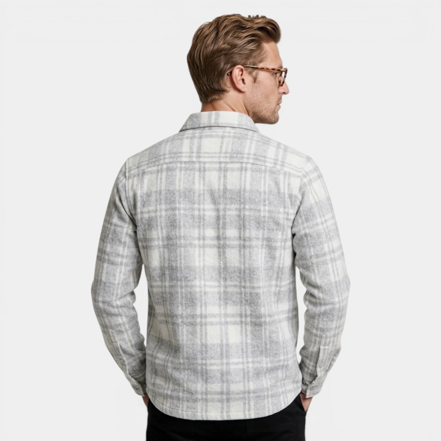 Checked Overshirt Relaxed Fit Button-Front for Men