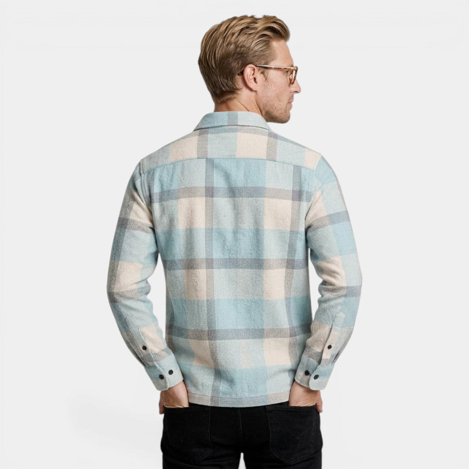 Checked Overshirt Relaxed Fit Button-Front for Men