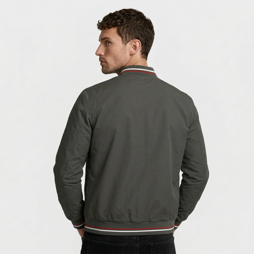 Zip-Up Lightweight Bomber Jacket Regular Fit for Men