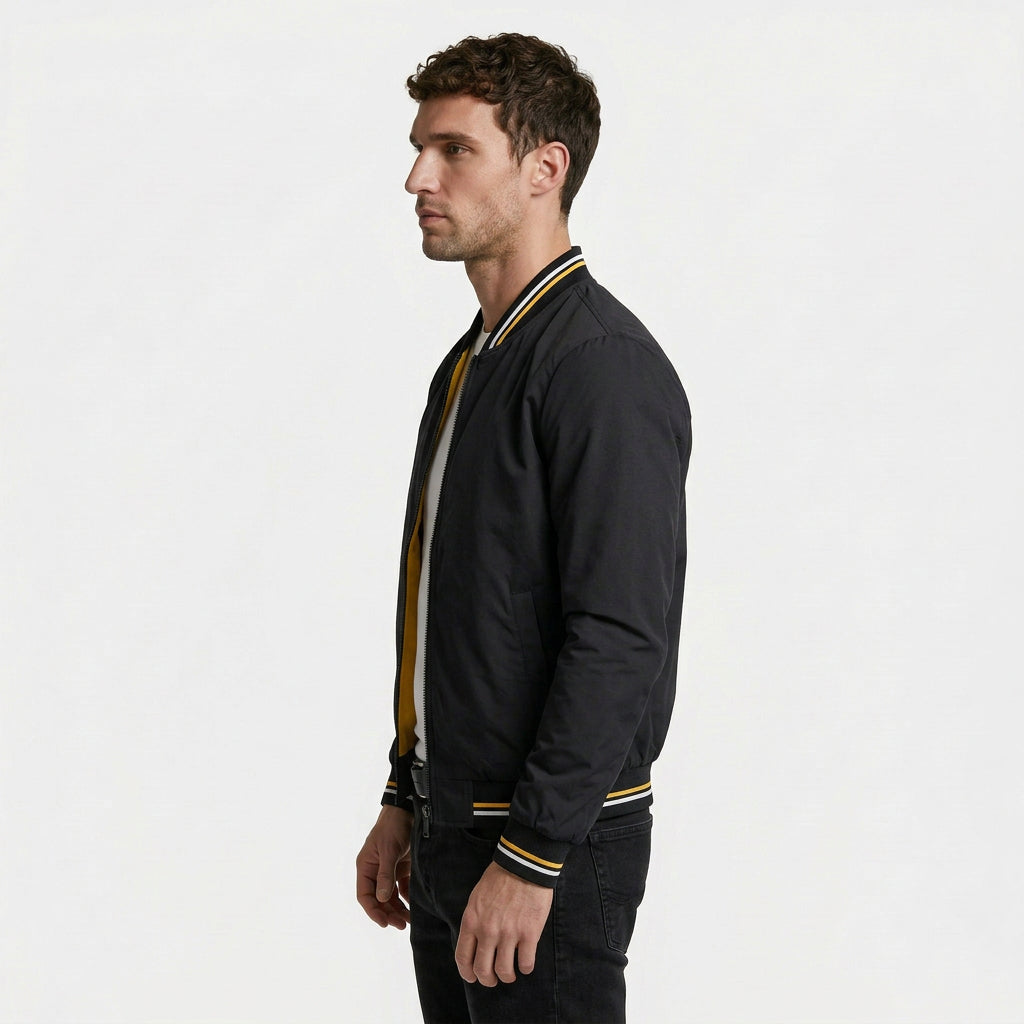 Zip-Up Lightweight Bomber Jacket Regular Fit for Men