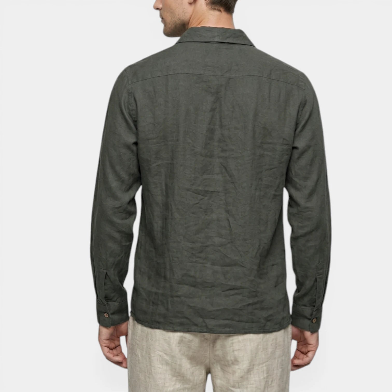 Textured Shawl Collar Shirt Relaxed Fit for Men