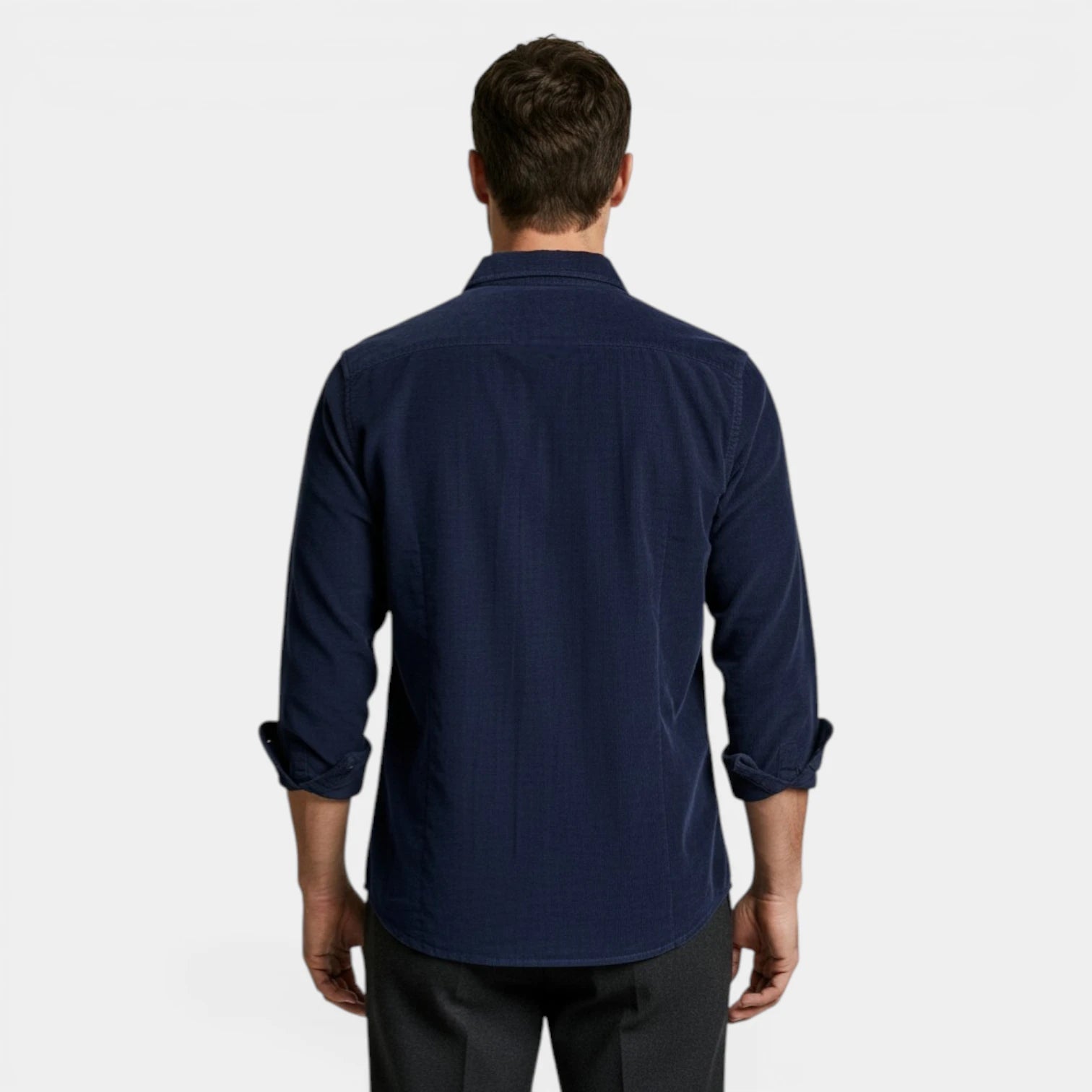 Button-Up Shirt Dual Chest Pockets Structured Fit for Men