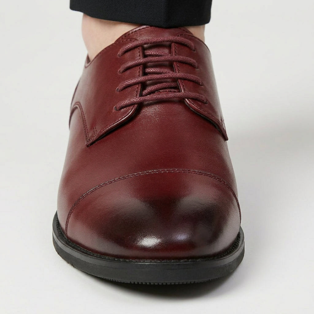 Cap-Toe Oxford Shoes Full-Grain Leather Lace-Up for Men