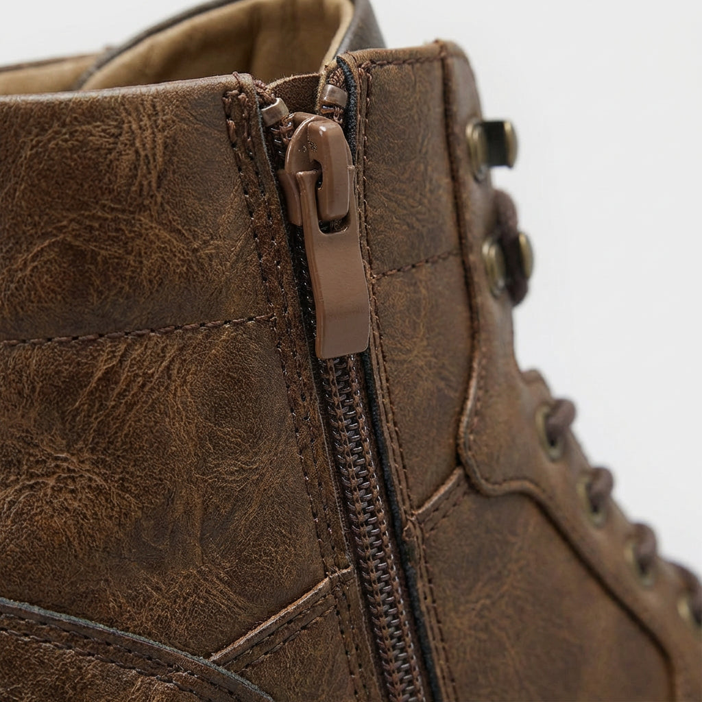 Lace Up Leather Boots Vintage Style for Men