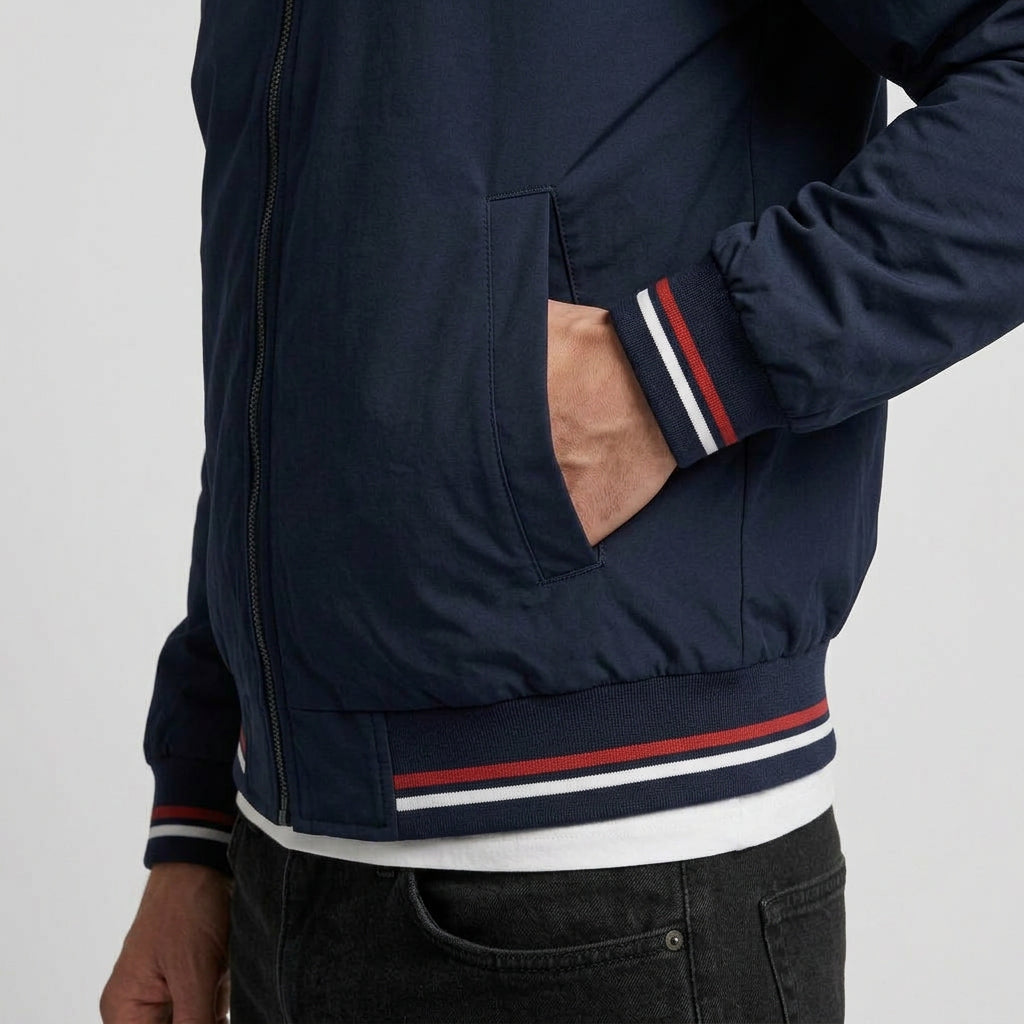 Zip-Up Lightweight Bomber Jacket Regular Fit for Men