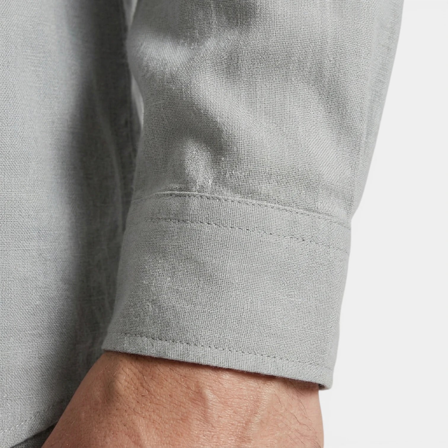 Two-Piece Button-Up Stand Collar Set Regular Fit for Men