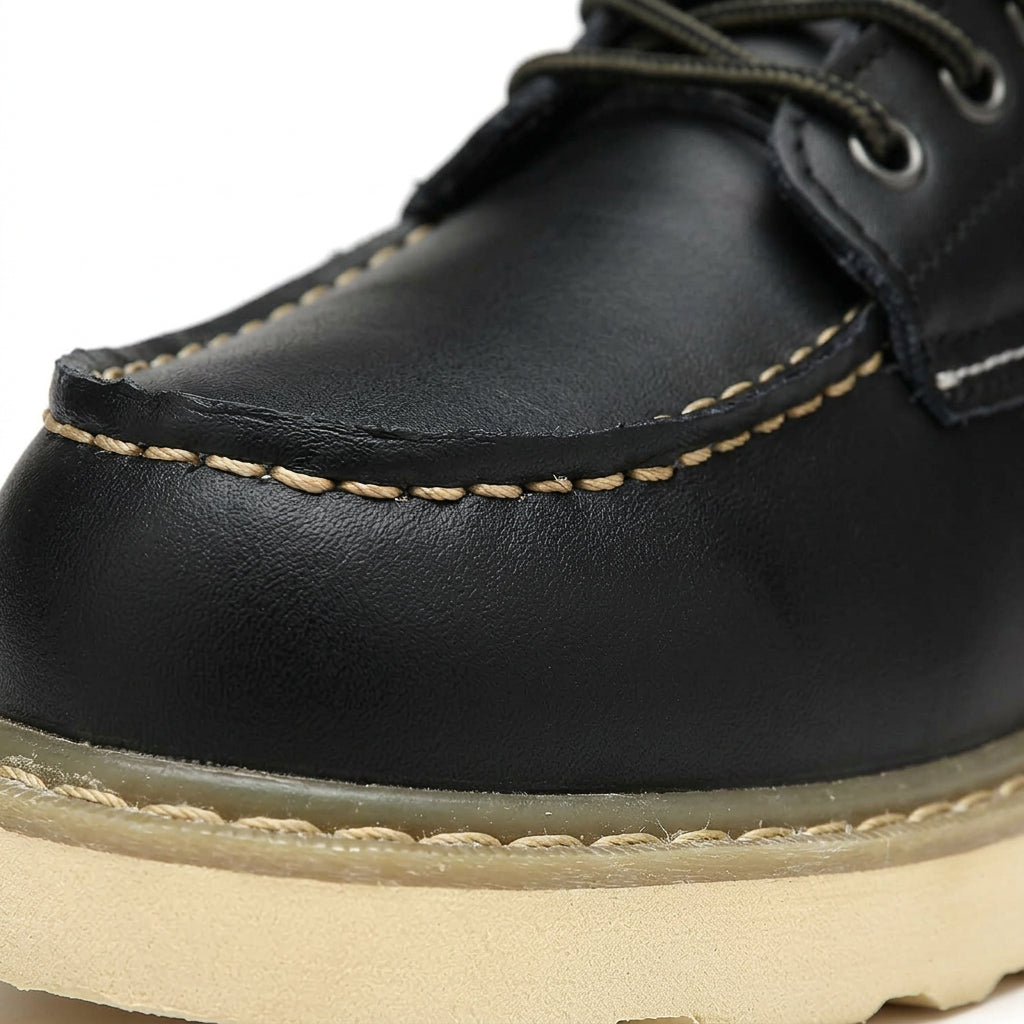 Contrast Stitch Lace-Up Ankle Boots for Men