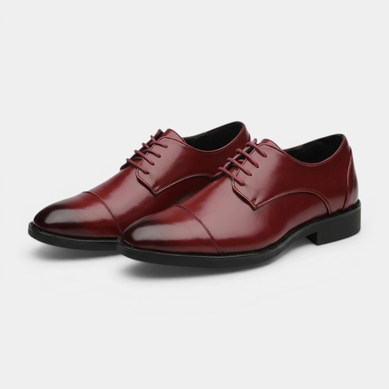 Cap-Toe Oxford Shoes Full-Grain Leather Lace-Up for Men