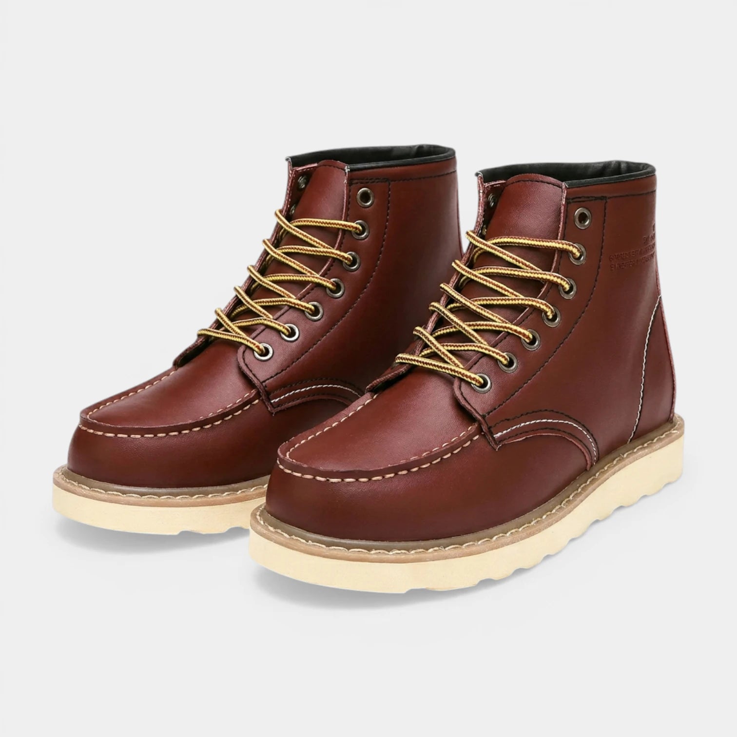 Contrast Stitch Lace-Up Ankle Boots for Men
