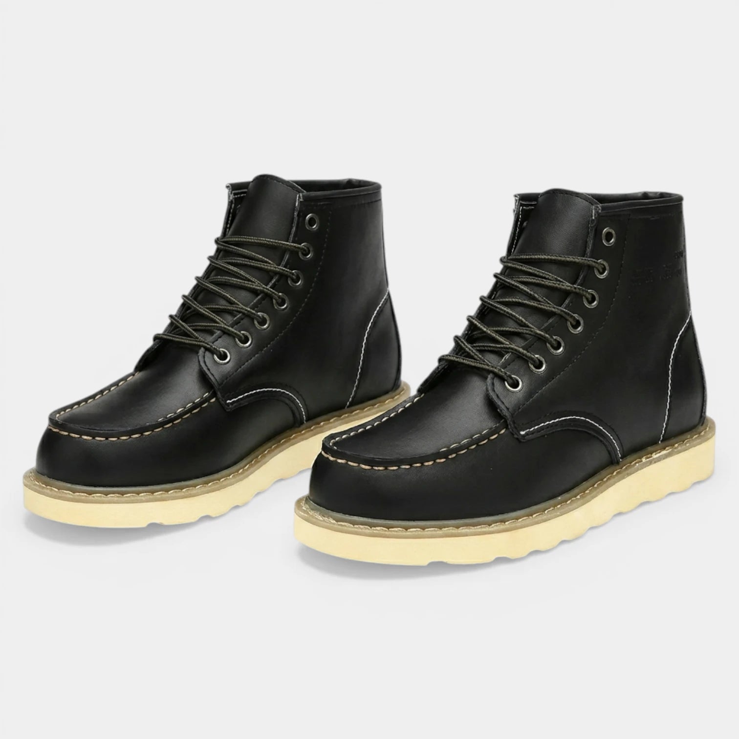 Contrast Stitch Lace-Up Ankle Boots for Men