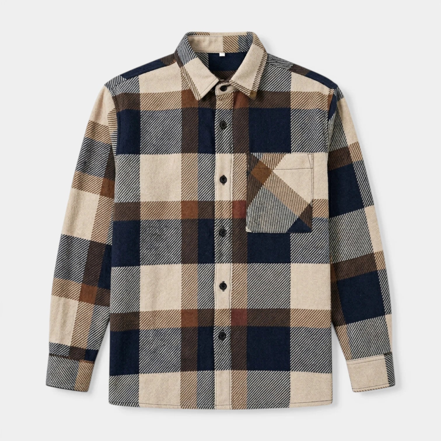 Checked Overshirt Relaxed Fit Button-Front for Men