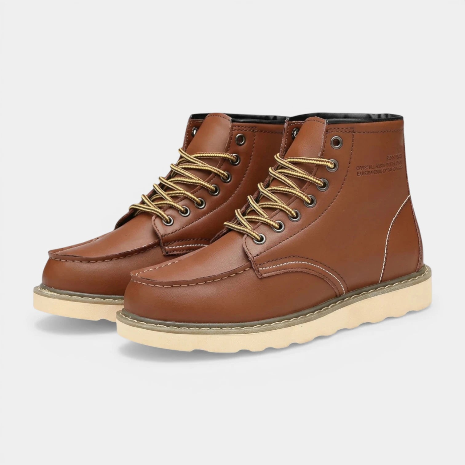 Contrast Stitch Lace-Up Ankle Boots for Men