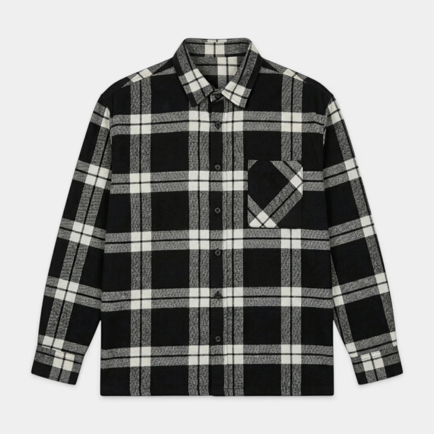 Checked Overshirt Relaxed Fit Button-Front for Men