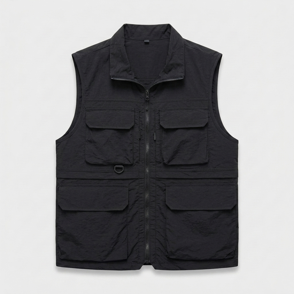 Utility Vest Multi-Pocket Full Zip for Men
