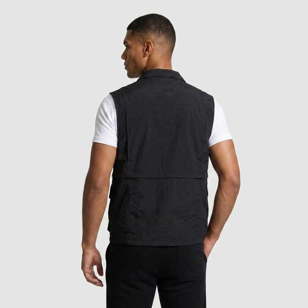 Utility Vest Multi-Pocket Full Zip for Men