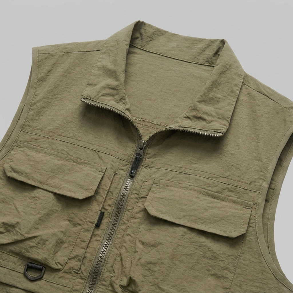 Utility Vest Multi-Pocket Full Zip for Men
