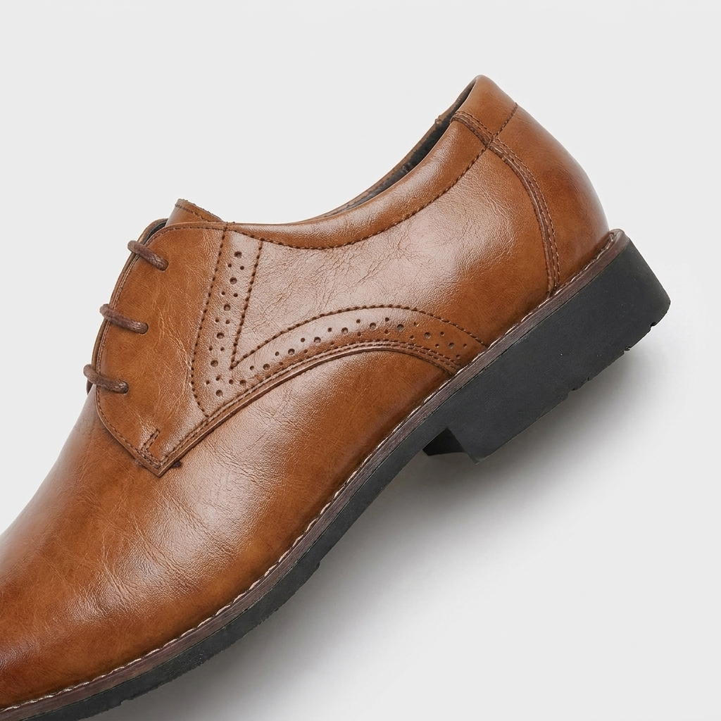 Derby Lace-Up Shoe Brogue Quarter Panel for Men