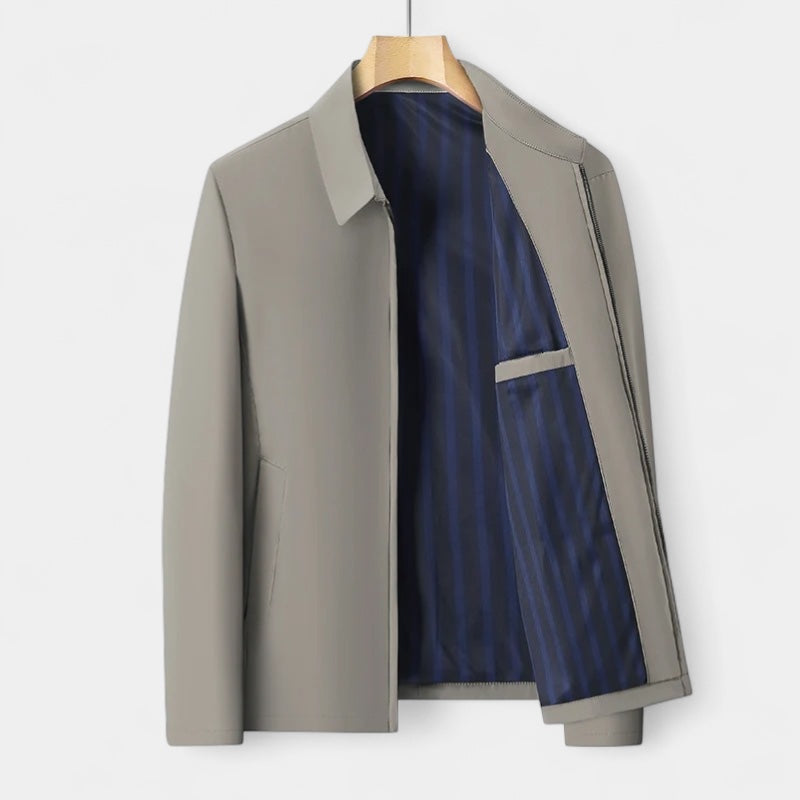 Vintares | Classic Bomber with Collar for Men - Full Zip Business Jacket