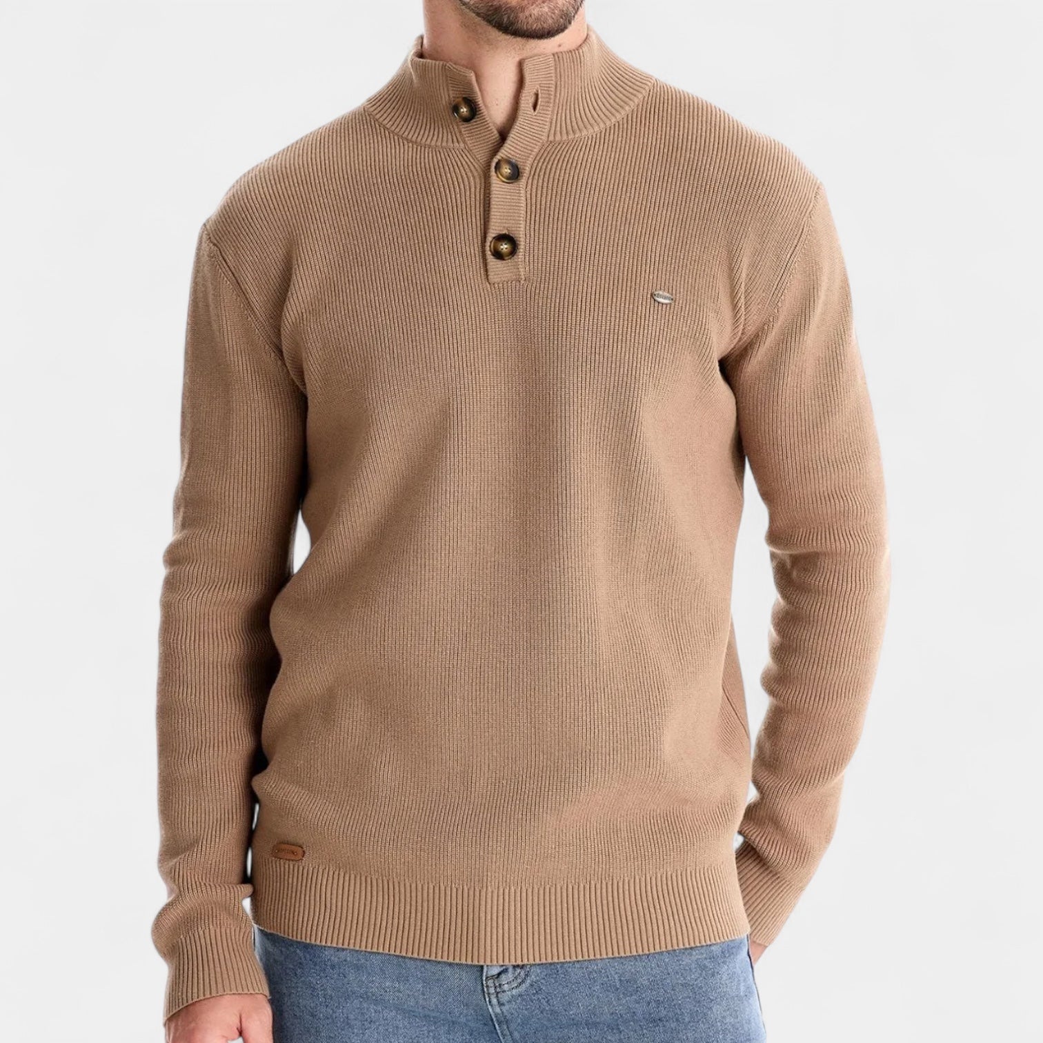 Vintares | Collared Knit Jumper for Men