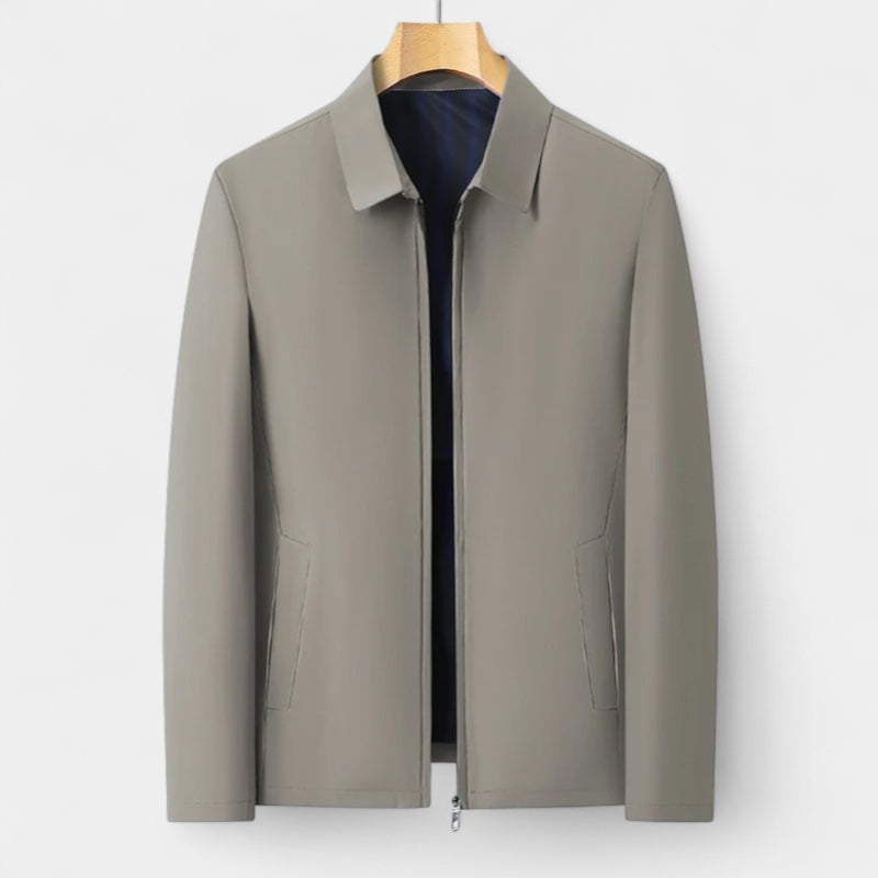 Vintares | Classic Bomber with Collar for Men - Full Zip Business Jacket