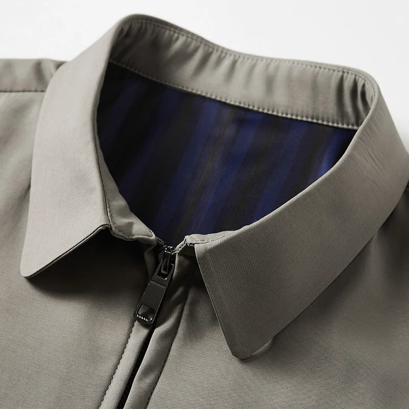 Vintares | Classic Bomber with Collar for Men - Full Zip Business Jacket