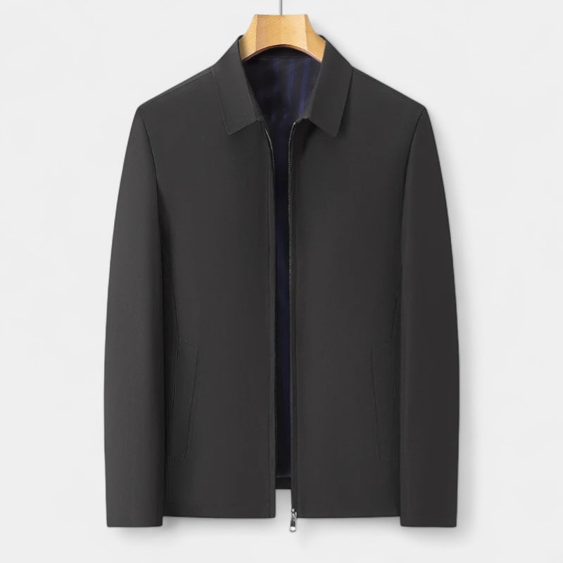 Vintares | Classic Bomber with Collar for Men - Full Zip Business Jacket